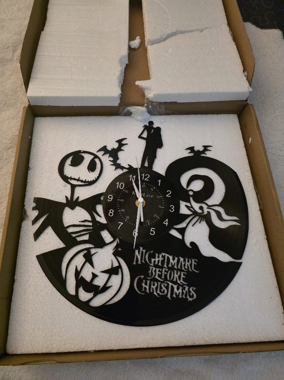 Nightmare Before Christmas Black Vinyl Wall Clock - Unbranded
